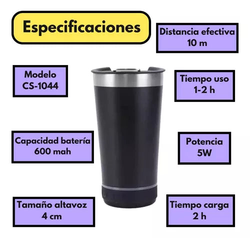 VASO CON BOCINA BLUETOOTH INTEGRADA