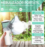 Nebulizador para Bebe Niños Adultos-Inhalador Eléctrico recargable USB-C con Diseño Portátil-Aerosol Portátil